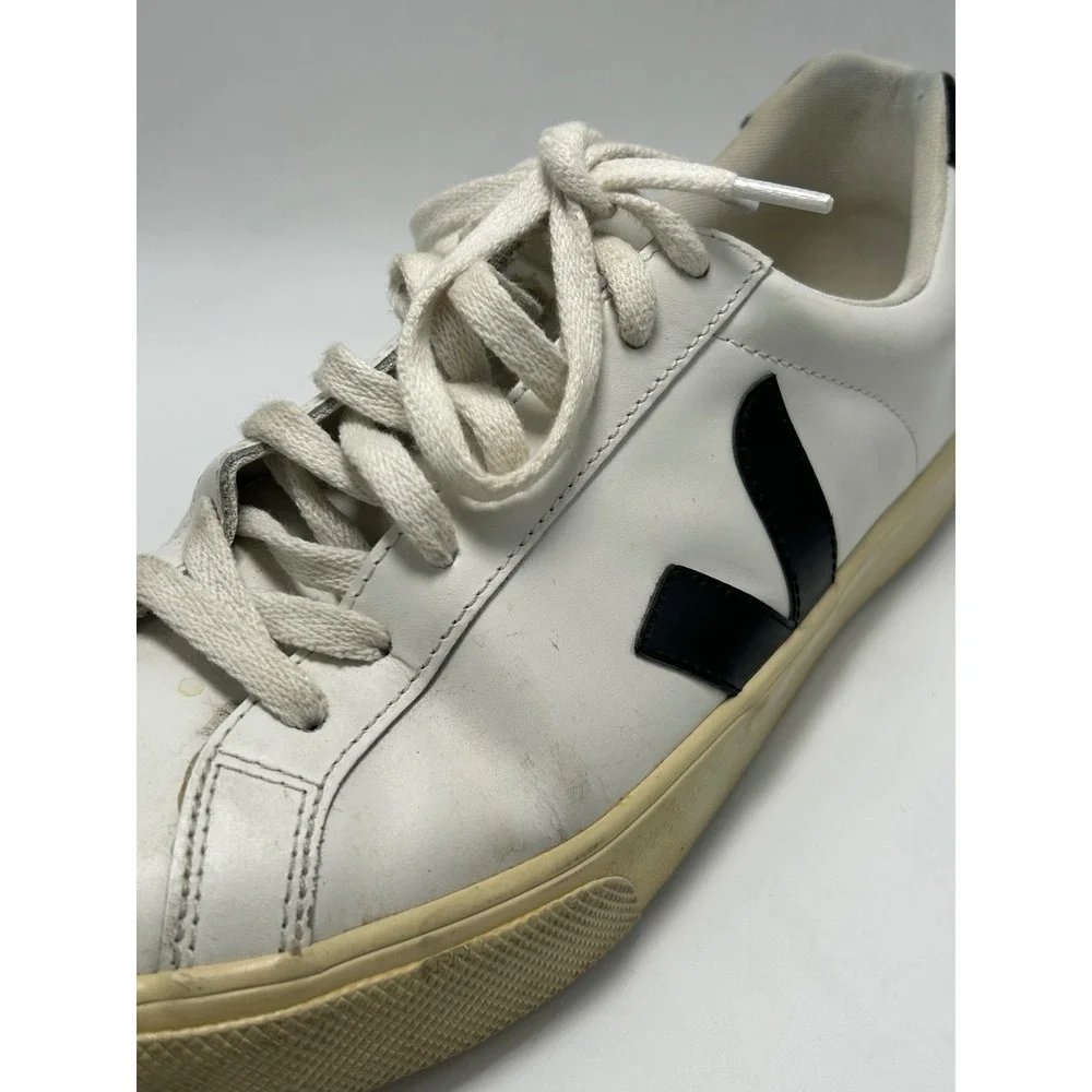 Veja Esplar Sneakers White Black Leather Low Top Lace Up Shoes